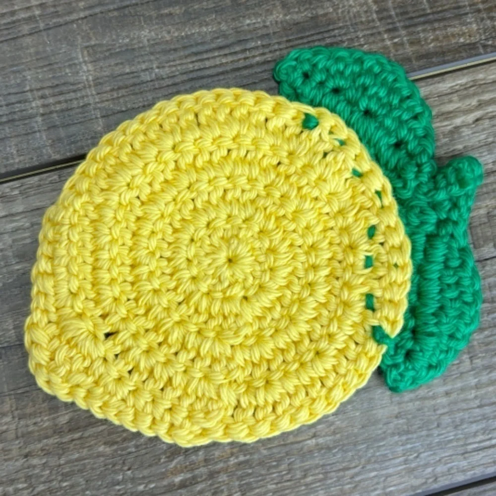 Lemon Cup Mug Coasters Set of‎ 4 Handcrafted Crochet by Seller Cotton